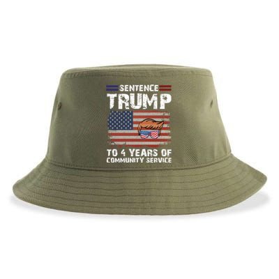 Sentence Trump To 4 Years Of Community Service Trump 2024 Cool Gift Sustainable Bucket Hat