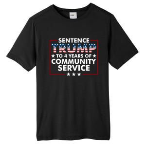 Sentence Trump To 4 Years Of Community Service Usa Flag Funny Gift Tall Fusion ChromaSoft Performance T-Shirt