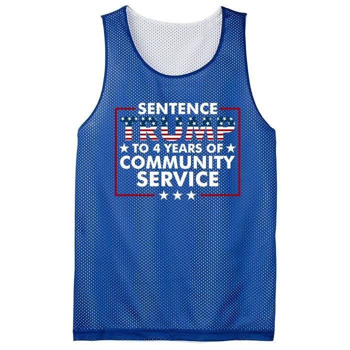 Sentence Trump To 4 Years Of Community Service Usa Flag Funny Gift Mesh Reversible Basketball Jersey Tank