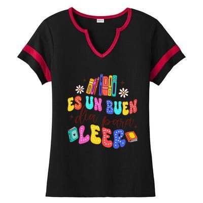 Spanish Teacher Teaching Maestra Es Un Buen Dia Para Leer Ladies Halftime Notch Neck Tee