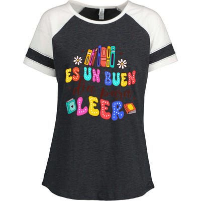 Spanish Teacher Teaching Maestra Es Un Buen Dia Para Leer Enza Ladies Jersey Colorblock Tee