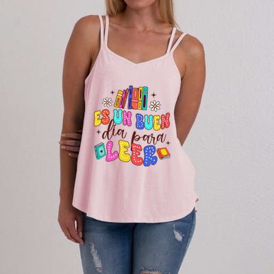 Spanish Teacher Teaching Maestra Es Un Buen Dia Para Leer Women's Strappy Tank