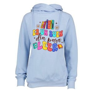 Spanish Teacher Teaching Maestra Es Un Buen Dia Para Leer Womens Funnel Neck Pullover Hood