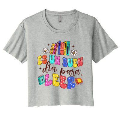 Spanish Teacher Teaching Maestra Es Un Buen Dia Para Leer Women's Crop Top Tee