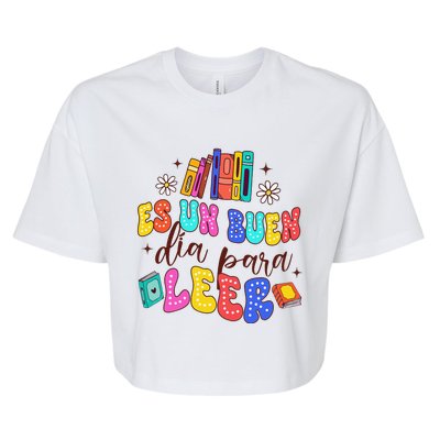 Spanish Teacher Teaching Maestra Es Un Buen Dia Para Leer Bella+Canvas Jersey Crop Tee