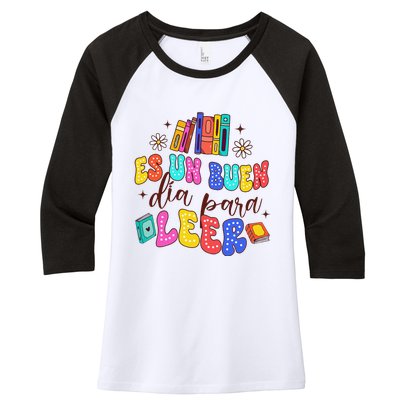 Spanish Teacher Teaching Maestra Es Un Buen Dia Para Leer Women's Tri-Blend 3/4-Sleeve Raglan Shirt