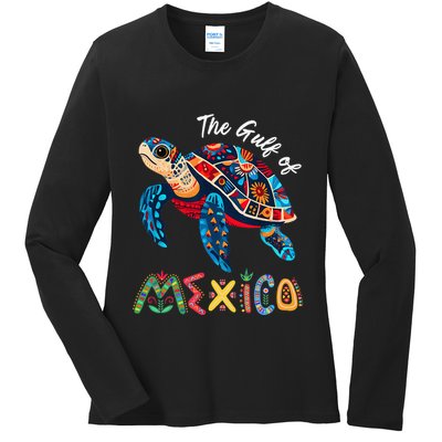 Sea Turtle The Gulf Of Mexico Forever El Golfo De MéXico .Png Ladies Long Sleeve Shirt