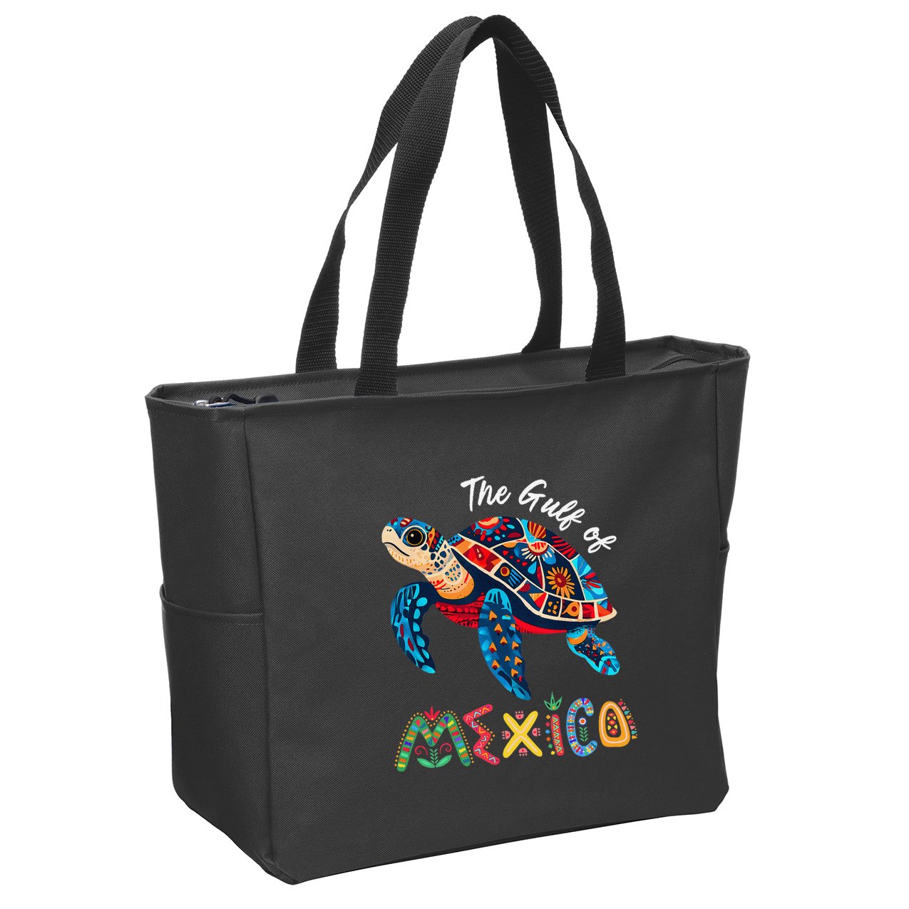 Sea Turtle The Gulf Of Mexico Forever El Golfo De MéXico .Png Zip Tote Bag
