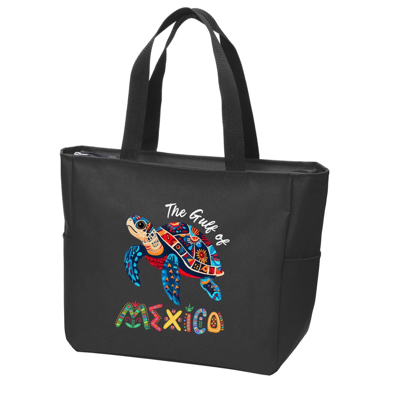 Sea Turtle The Gulf Of Mexico Forever El Golfo De MéXico .Png Zip Tote Bag