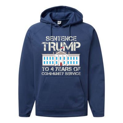 Sentence Trump To 4 Years Of Community Service Performance Fleece Hoodie