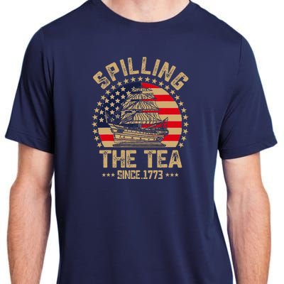 Spilling The Tea Since 1773 Patriotic History Teacher Adult ChromaSoft Performance T-Shirt