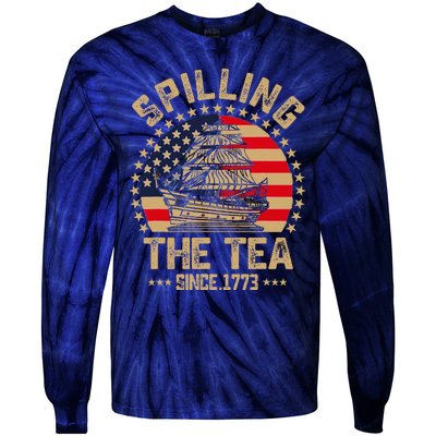 Spilling The Tea Since 1773 Patriotic History Teacher Tie-Dye Long Sleeve Shirt