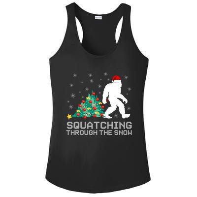 Squatching Through The Snow Bigfoot Christmas Sasquatch Gift Ladies PosiCharge Competitor Racerback Tank