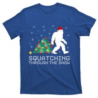 Squatching Through The Snow Bigfoot Christmas Sasquatch Gift T-Shirt