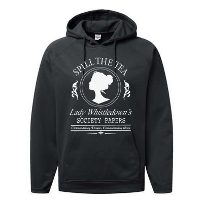 Spill The Tea Lady Whistledowns Performance Fleece Hoodie