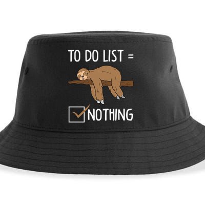 Sloth Tired Todo List Nothing Lazy Sloth Sustainable Bucket Hat