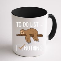 Sloth Tired Todo List Nothing Lazy Sloth Mug