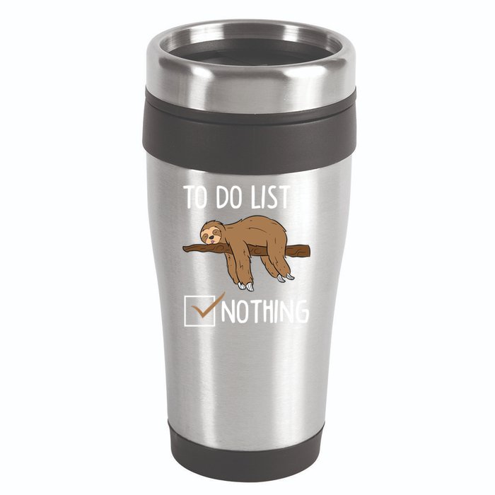 Sloth Tired Todo List Nothing Lazy Sloth 16oz Travel Tumbler