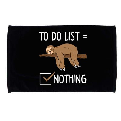 Sloth Tired Todo List Nothing Lazy Sloth Microfiber Hand Towel
