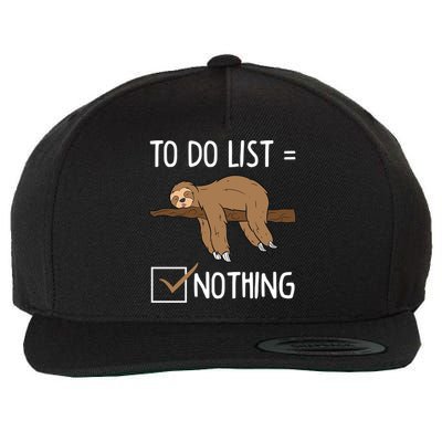 Sloth Tired Todo List Nothing Lazy Sloth Wool Snapback Cap