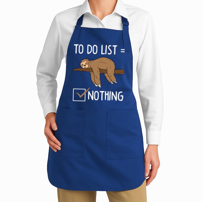 Sloth Tired Todo List Nothing Lazy Sloth Apron