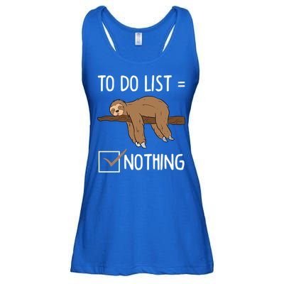 Sloth Tired Todo List Nothing Lazy Sloth Ladies Essential Flowy Tank
