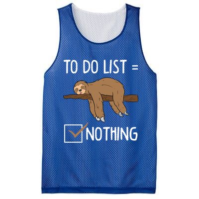Sloth Tired Todo List Nothing Lazy Sloth Mesh Reversible Basketball Jersey Tank