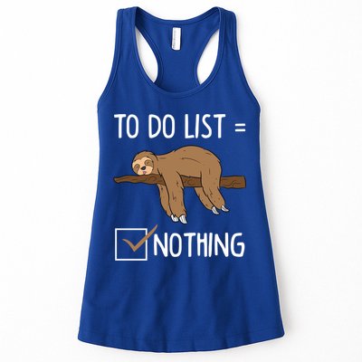 Sloth Tired Todo List Nothing Lazy Sloth Womens Tank Top