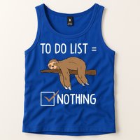 Sloth Tired Todo List Nothing Lazy Sloth Tank Top