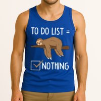 Sloth Tired Todo List Nothing Lazy Sloth Tank Top