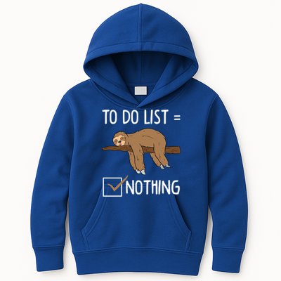 Sloth Tired Todo List Nothing Lazy Sloth Kids Hoodie