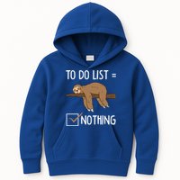 Sloth Tired Todo List Nothing Lazy Sloth Kids Hoodie