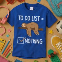 Sloth Tired Todo List Nothing Lazy Sloth Kids T-Shirt
