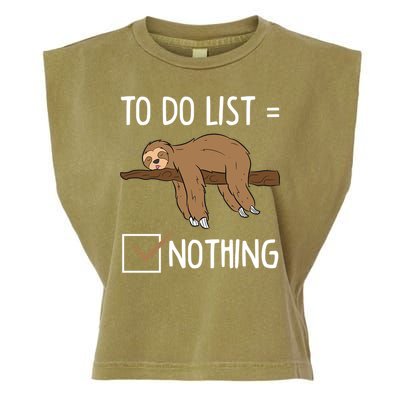 Sloth Tired Todo List Nothing Lazy Sloth Garment-Dyed Women's Muscle Tee