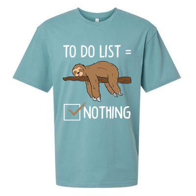 Sloth Tired Todo List Nothing Lazy Sloth Sueded Cloud Jersey T-Shirt