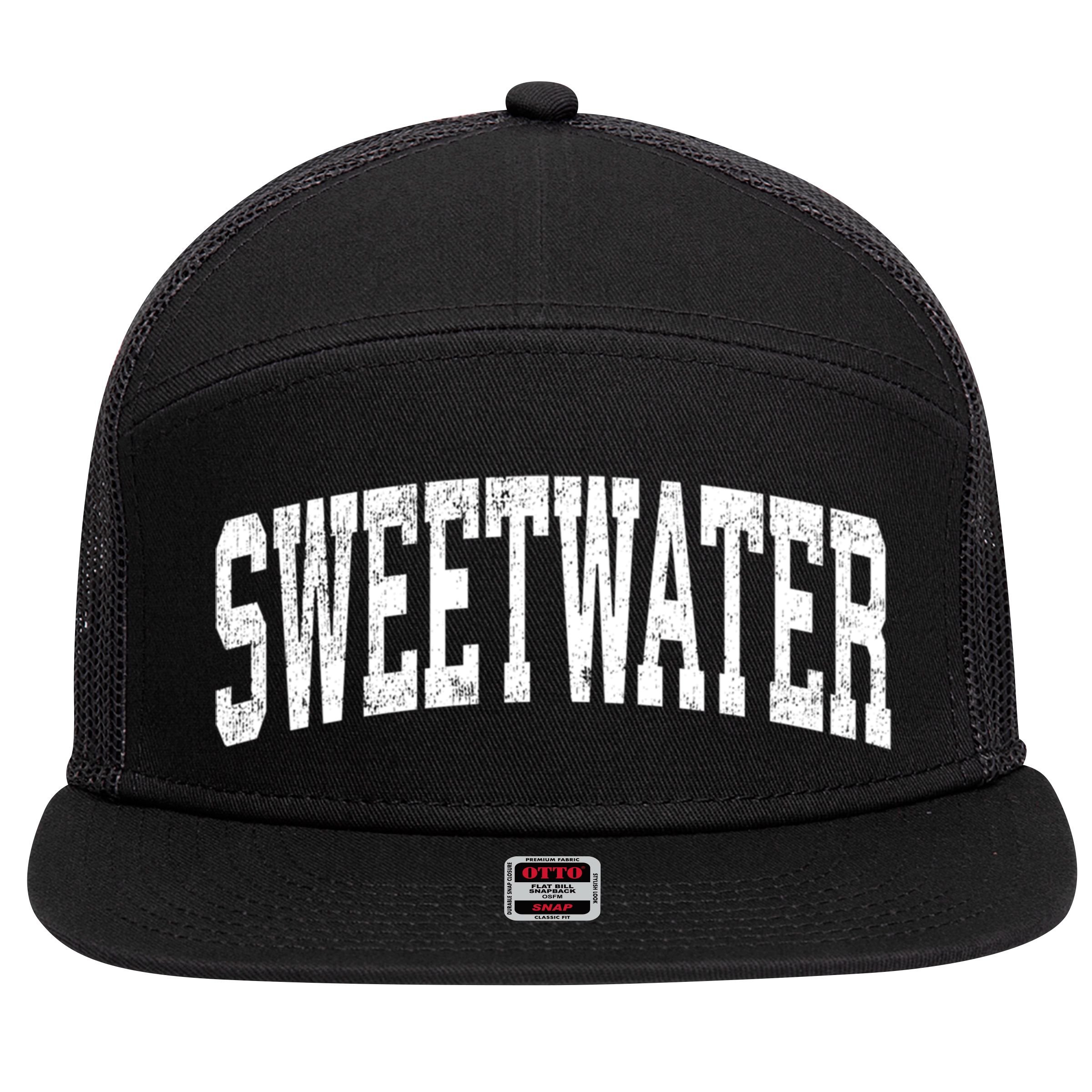 Sweetwater Texas Tx Vintage Athletic Sports Design Gift 7 Panel Mesh Trucker Snapback Hat