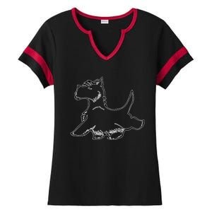 Scottish Terrier Tough Enough To Rock A Beard And Skirt Ladies Halftime Notch Neck Tee