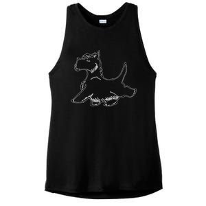 Scottish Terrier Tough Enough To Rock A Beard And Skirt Ladies PosiCharge Tri-Blend Wicking Tank