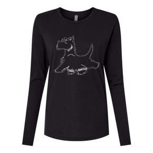 Scottish Terrier Tough Enough To Rock A Beard And Skirt Womens Cotton Relaxed Long Sleeve T-Shirt