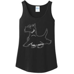 Scottish Terrier Tough Enough To Rock A Beard And Skirt Ladies Essential Tank