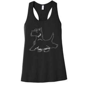 Scottish Terrier Tough Enough To Rock A Beard And Skirt Women's Racerback Tank