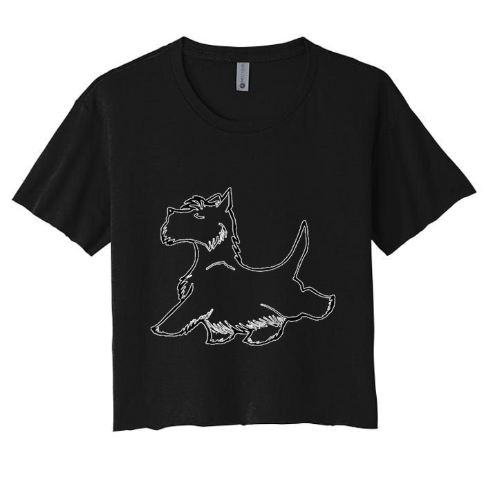 Scottish Terrier Tough Enough To Rock A Beard And Skirt Women's Crop Top Tee