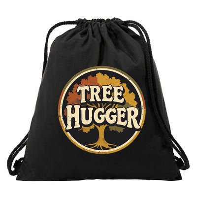 Save The Trees Nature Lover Retro Tree Hugger  Drawstring Bag