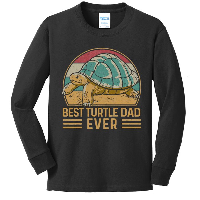 Sea Turtle Tortoise Dad Retro Vintage Best Turtle Dad Ever Kids Long Sleeve Shirt