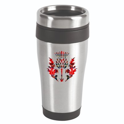 Scottish Tartan Thistle Emblem 16oz Travel Tumbler