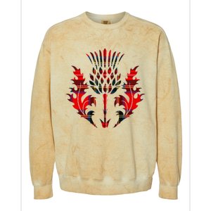 Scottish Tartan Thistle Emblem Colorblast Crewneck Sweatshirt