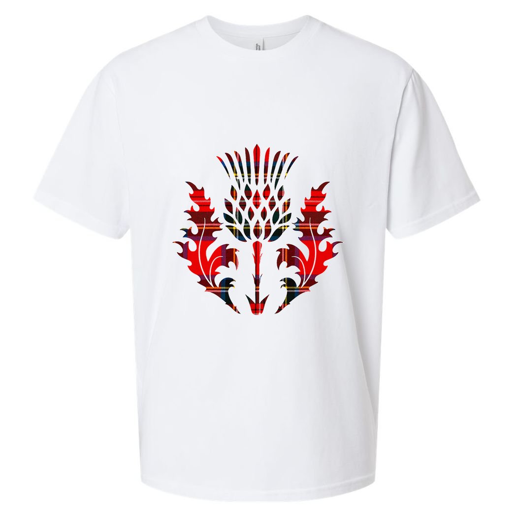 Scottish Tartan Thistle Emblem Sueded Cloud Jersey T-Shirt