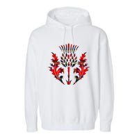 Scottish Tartan Thistle Emblem Garment-Dyed Fleece Hoodie