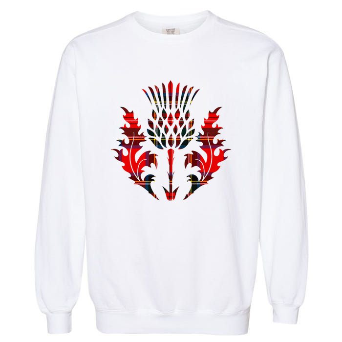 Scottish Tartan Thistle Emblem Garment-Dyed Sweatshirt