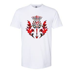 Scottish Tartan Thistle Emblem Softstyle CVC T-Shirt